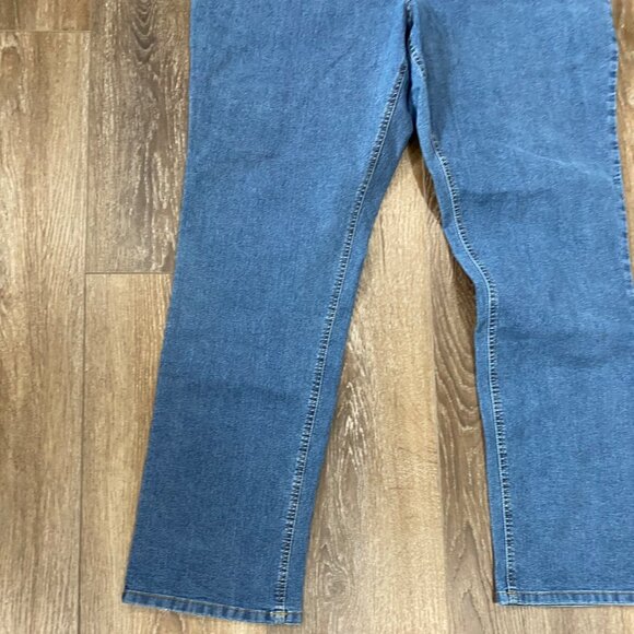 Woman Within 22W Tall Blue Denim Straight Leg Jeans - Picture 8 of 9